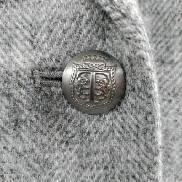 Talbots Wool Aberdeen Houndstooth Notch Lapel Single Breasted Blazer Gray US 2 - Picture 10 of 15
